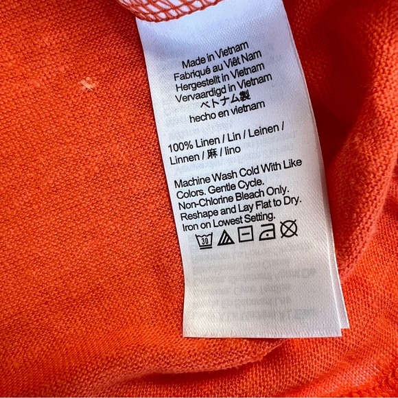 J.Crew 100% Linen Tee Crew Neck Orange Color Size Large - Picture 10 of 10